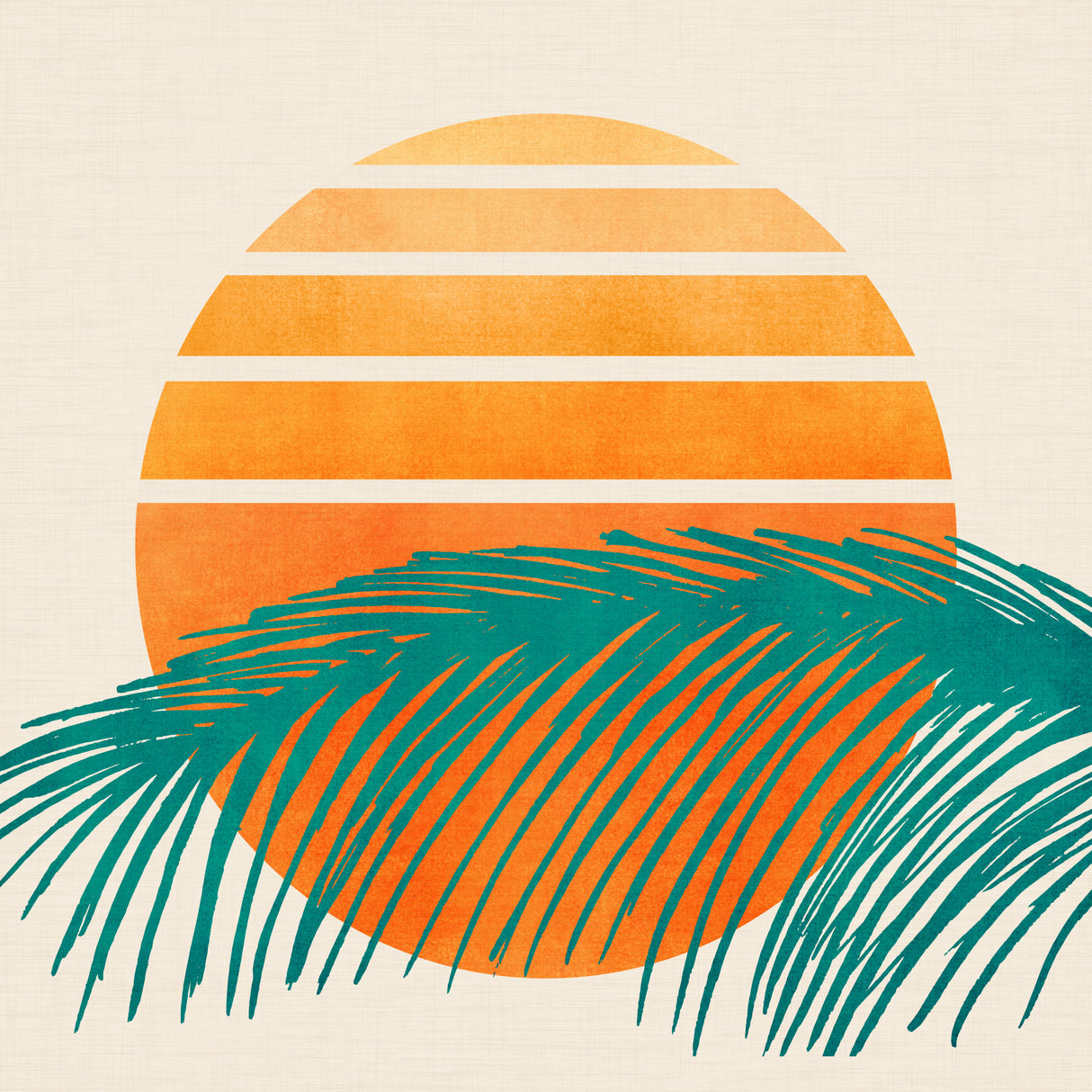 Retro Tropical Sunset 2 Poster och Canvastavla