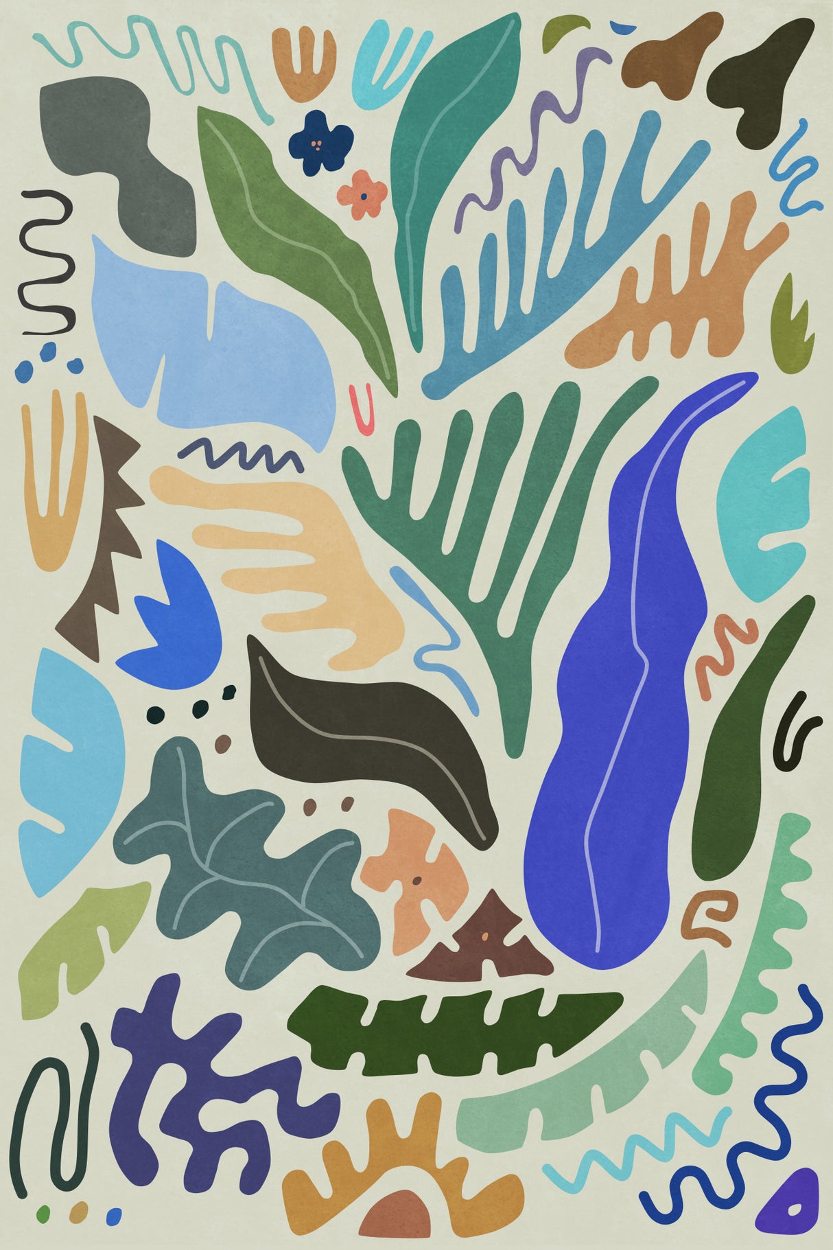 Jungle Colors and Shapes Poster och Canvastavla