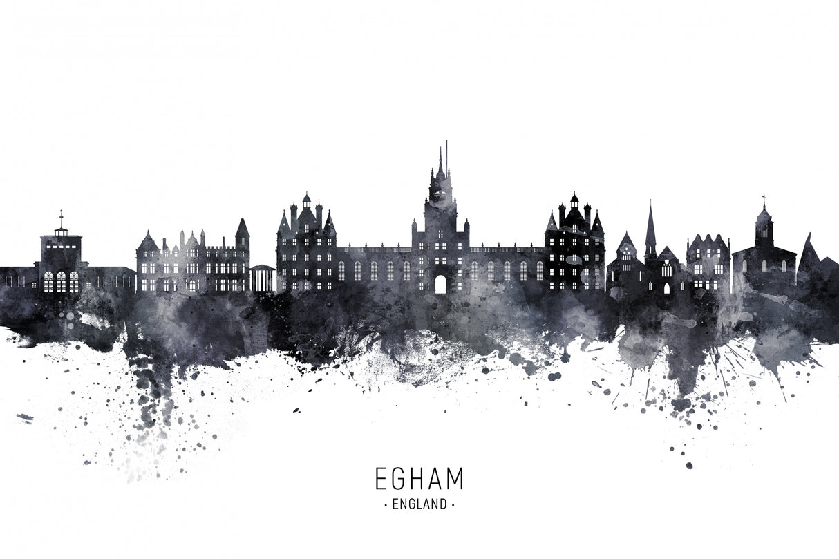 Egham England Skyline Poster och Canvastavla