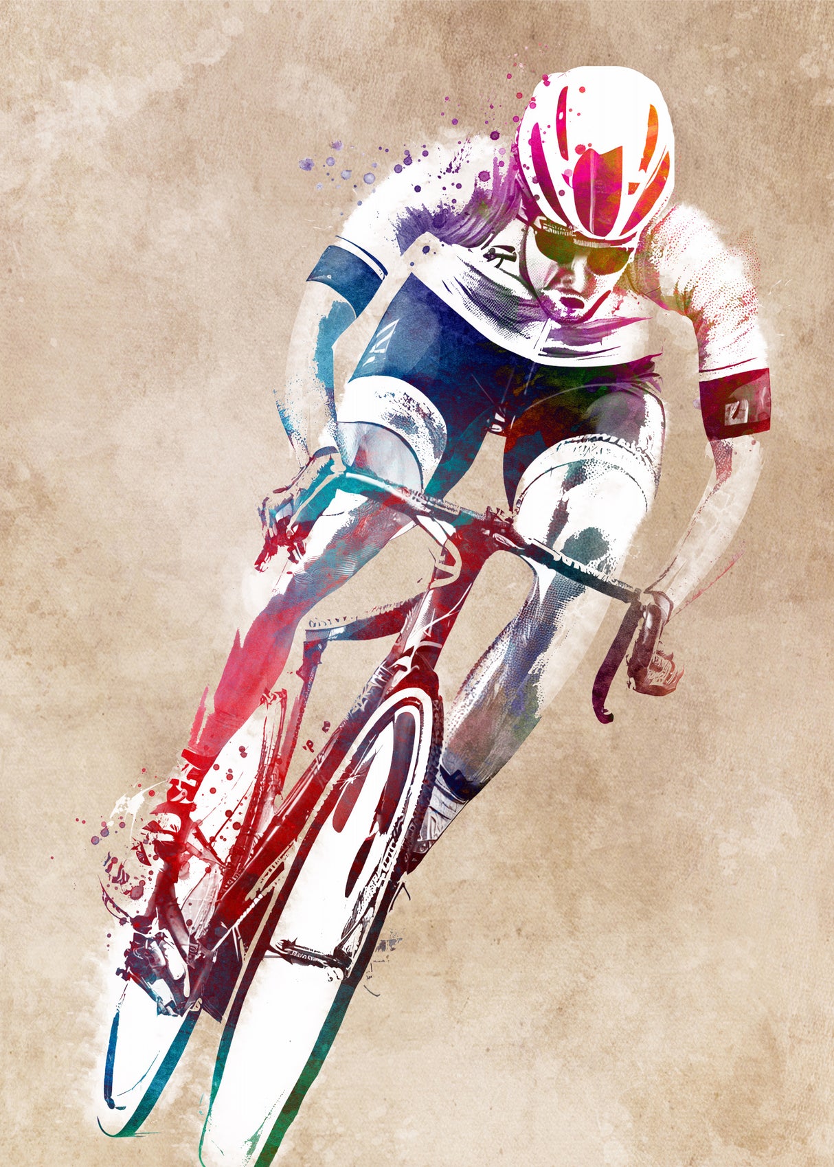Cycling sport art 40 Poster och Canvastavla