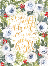 Silent night roses and holiday berries Poster och Canvastavla