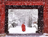 Monk in Snowy Day Poster och Canvastavla
