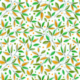 Floral Branches Orange Olive Poster och Canvastavla