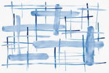 Abstract Lines Blue and White 06 Poster och Canvastavla