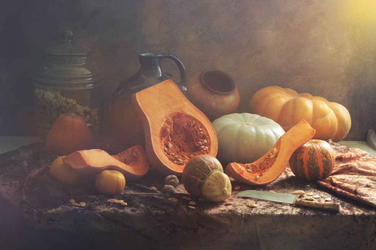 Still Life With Pumpkin of cut Poster och Canvastavla