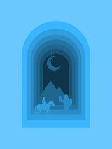 Cool Desert Night Poster och Canvastavla
