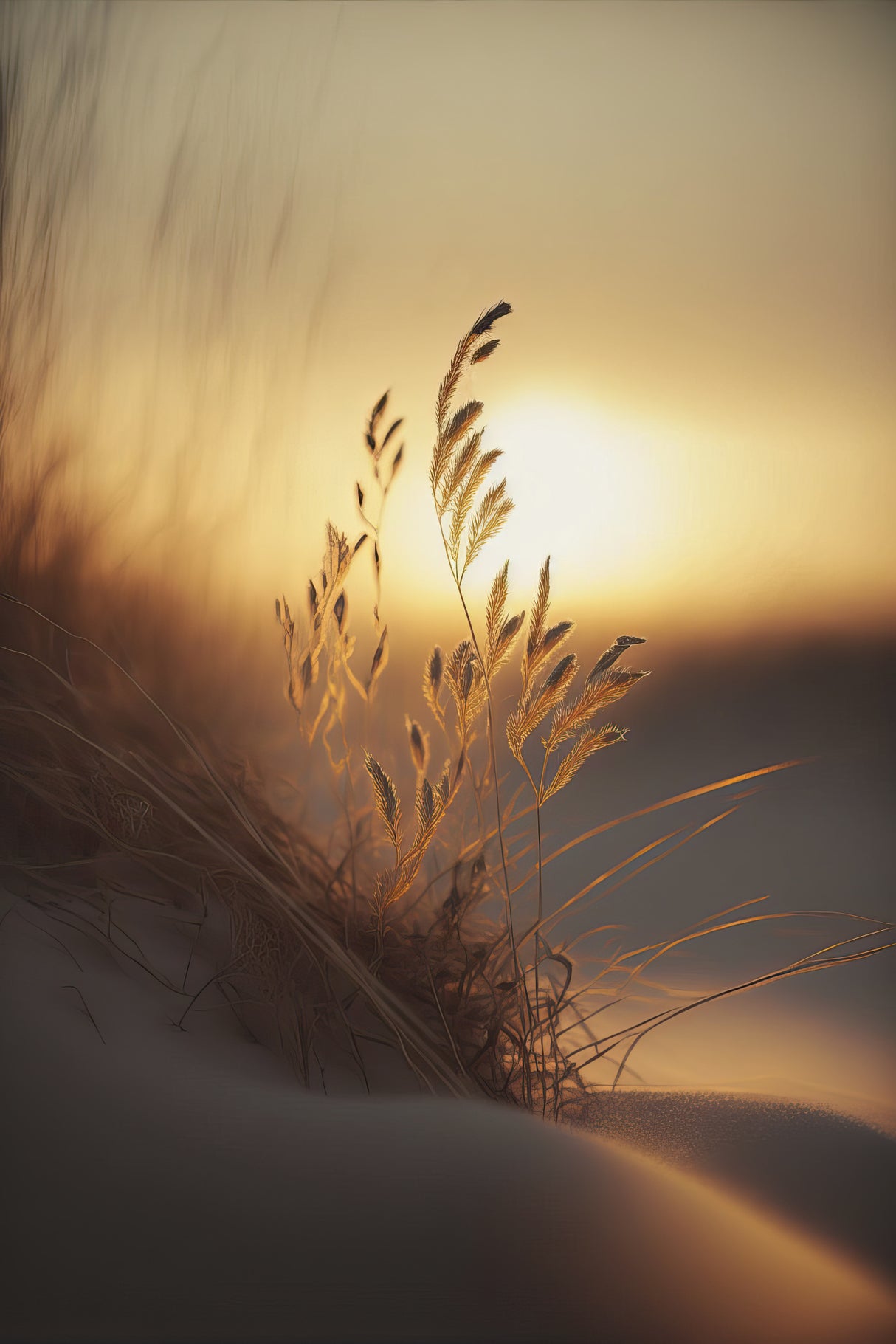 Evening Sun At The Beach Poster och Canvastavla
