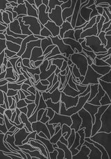 Abstract black white peony line art Poster och Canvastavla