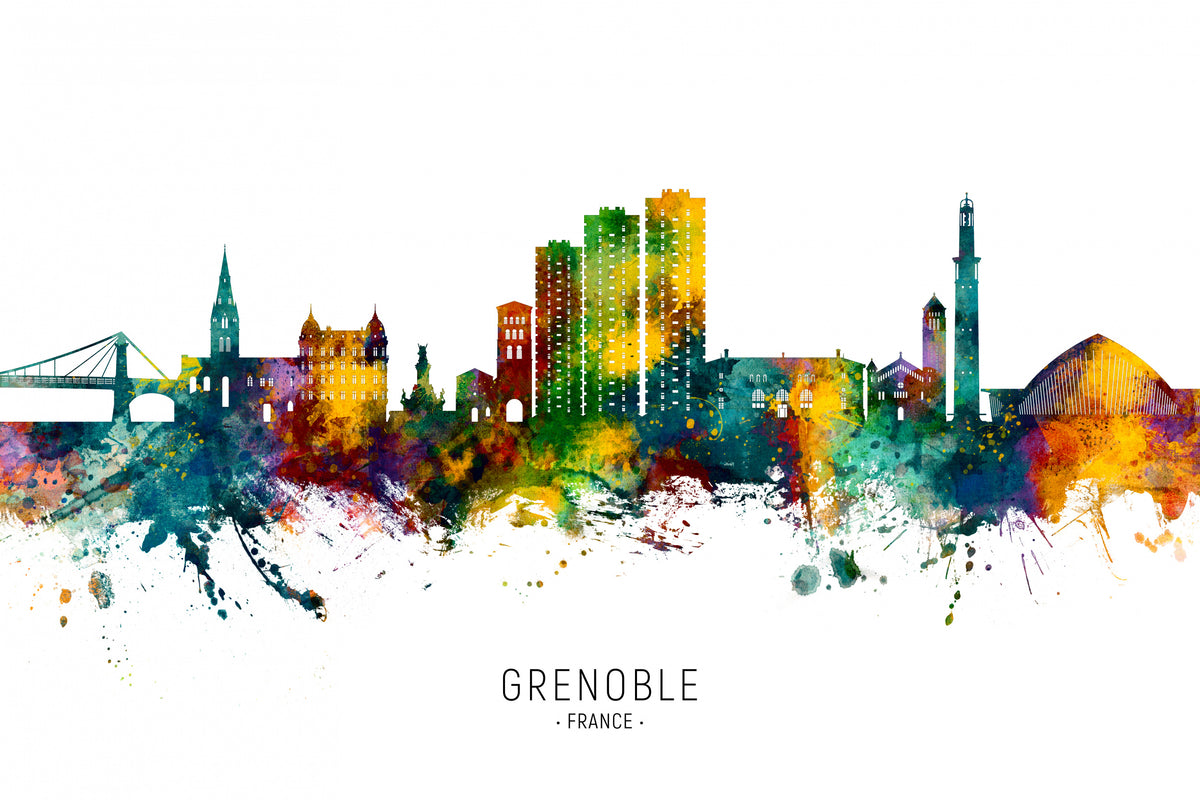 Grenoble France Skyline Poster och Canvastavla