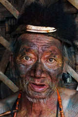 Tattooed Konyak Headhunter Poster och Canvastavla