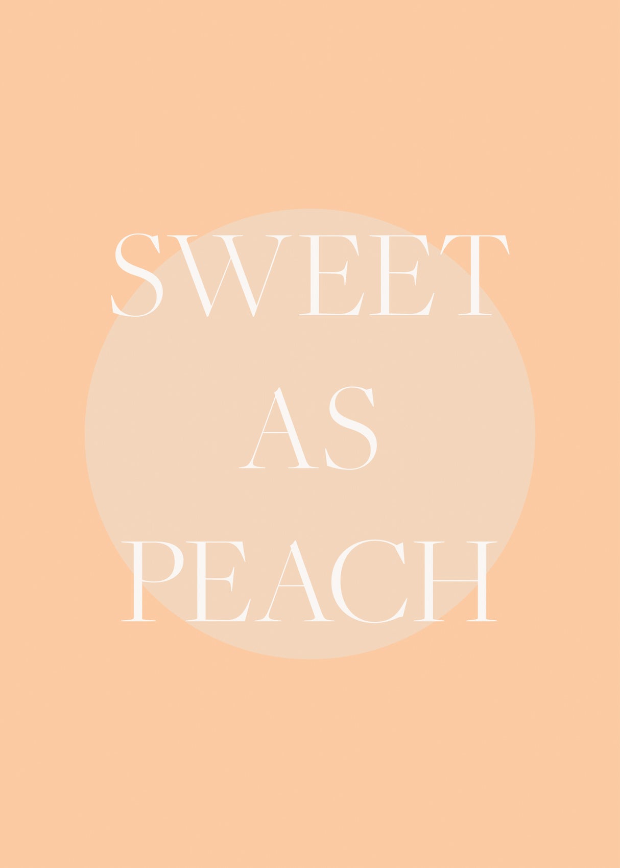Sweet As Peach Illustrated Text Poster Poster och Canvastavla