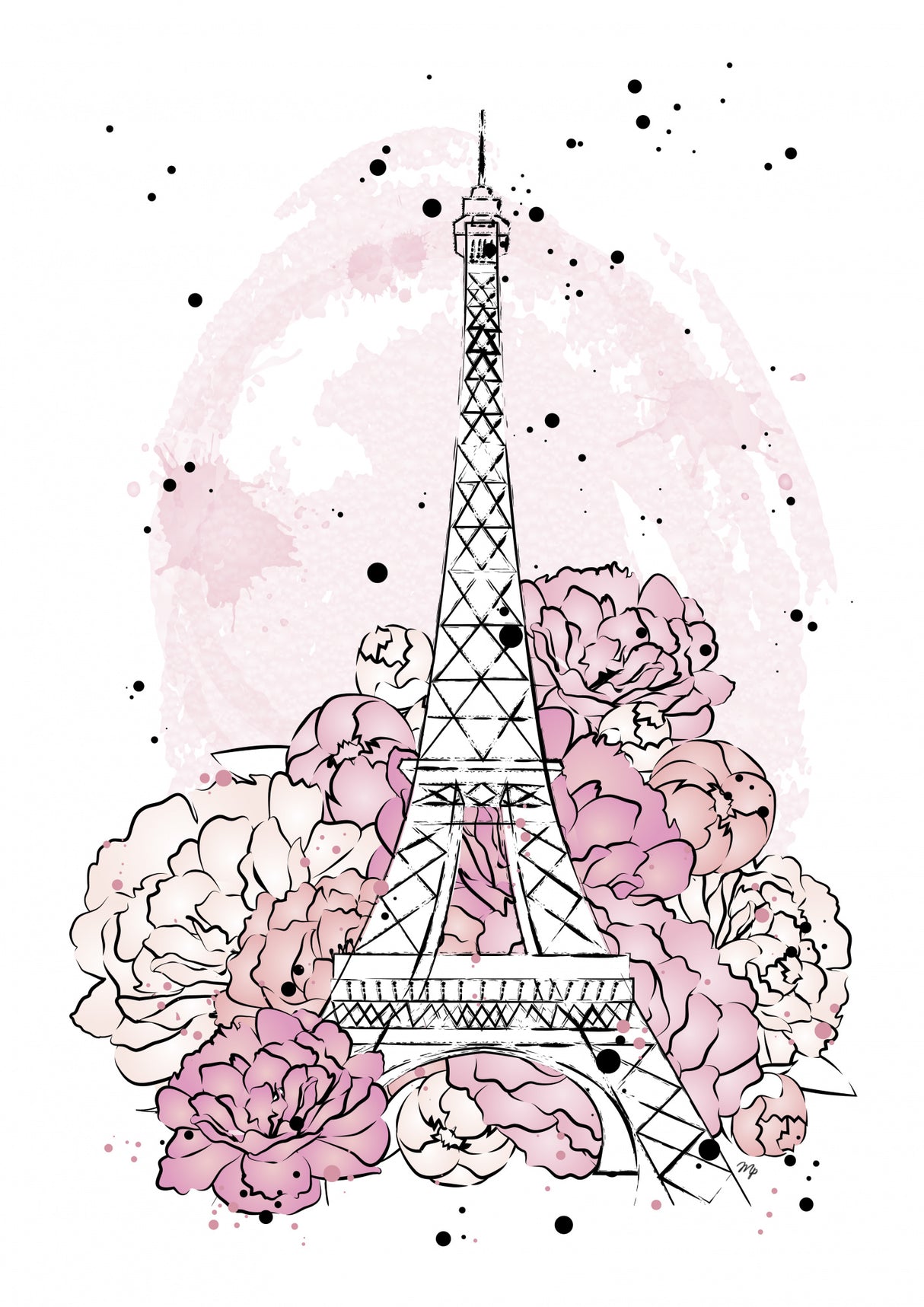 Peony Paris Poster och Canvastavla