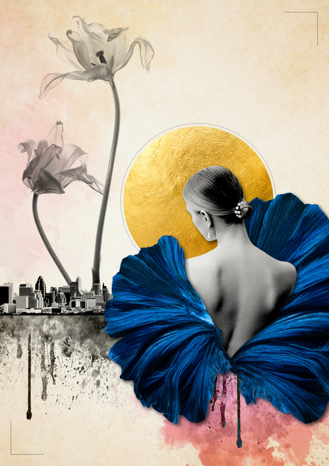 Lady in a Blue Dress Poster och Canvastavla