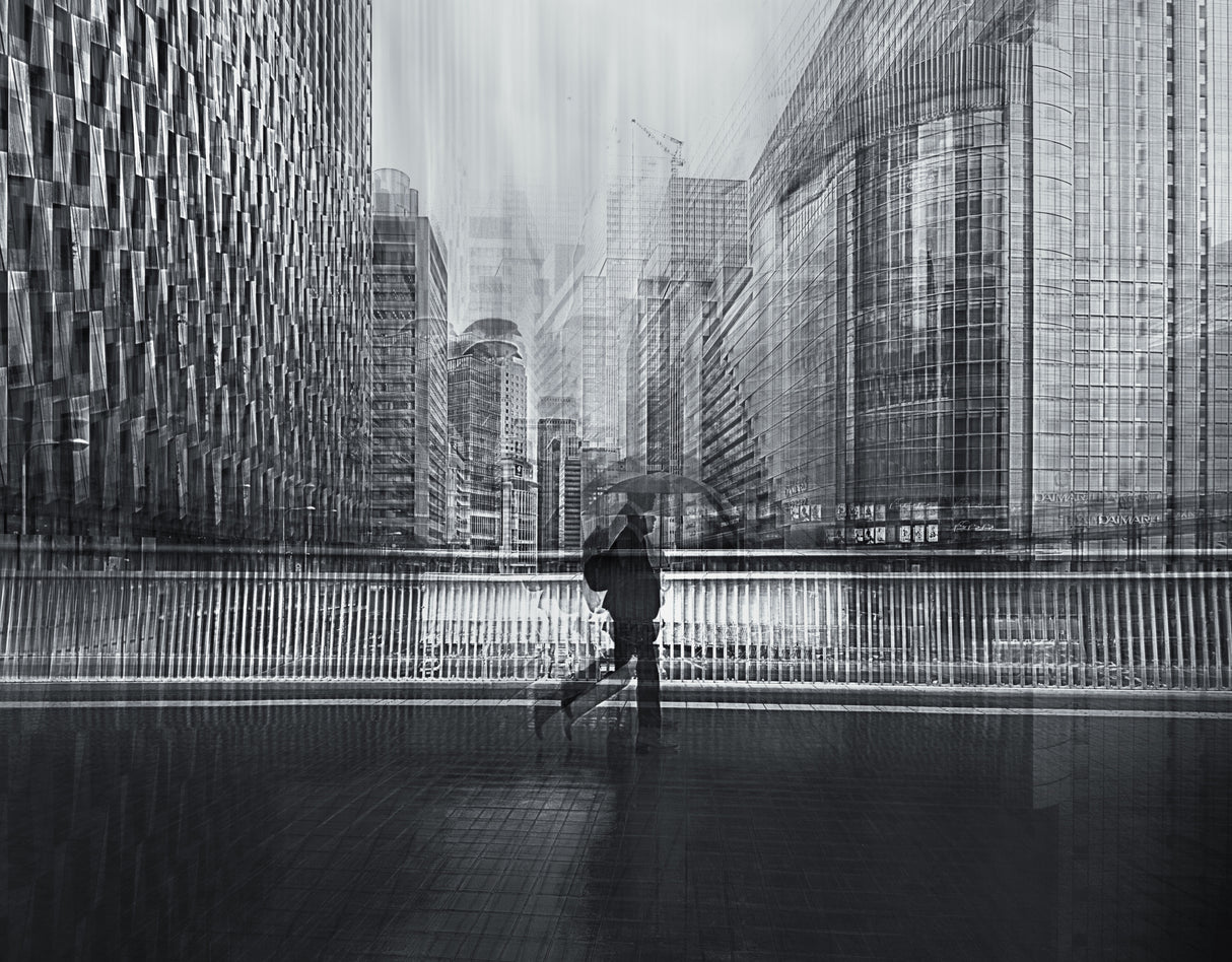 Silent rain in the city Poster och Canvastavla