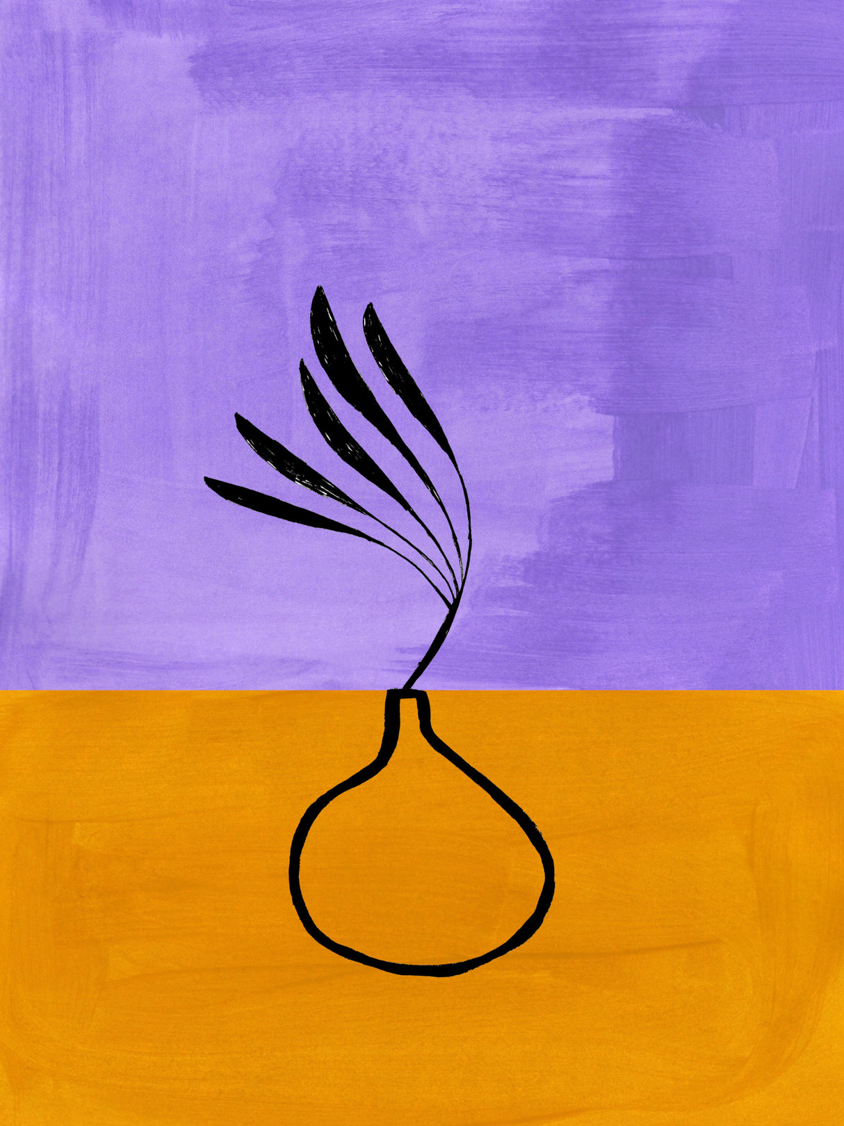 Gold Lavender Vase Poster och Canvastavla