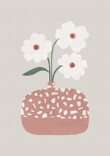 Terrazzo & Flowers Poster och Canvastavla