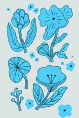Blue Flowers Poster och Canvastavla