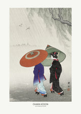 Two Women In The Rain Poster och Canvastavla