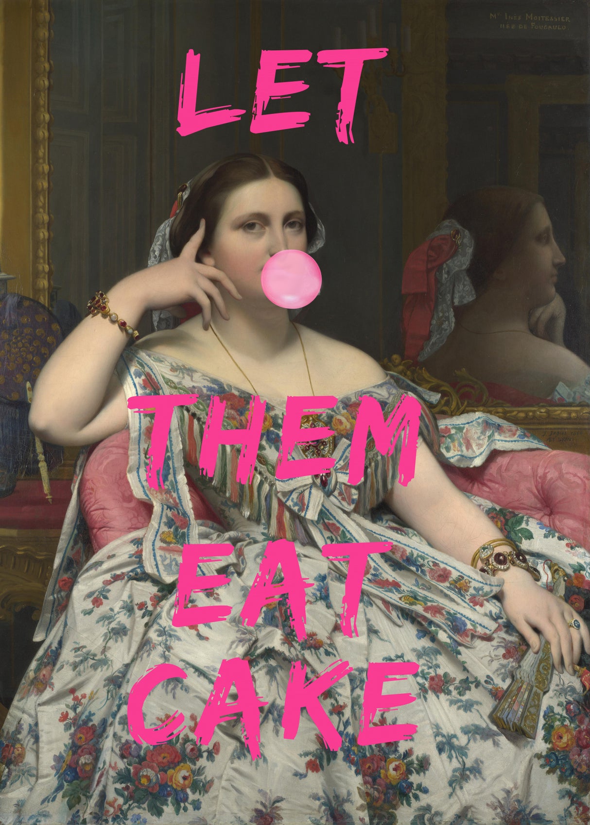 Let Them Eat Cake, Bubble Gum Vintage Portrait Poster och Canvastavla