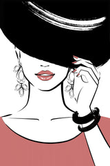 Hat Girl Poster och Canvastavla