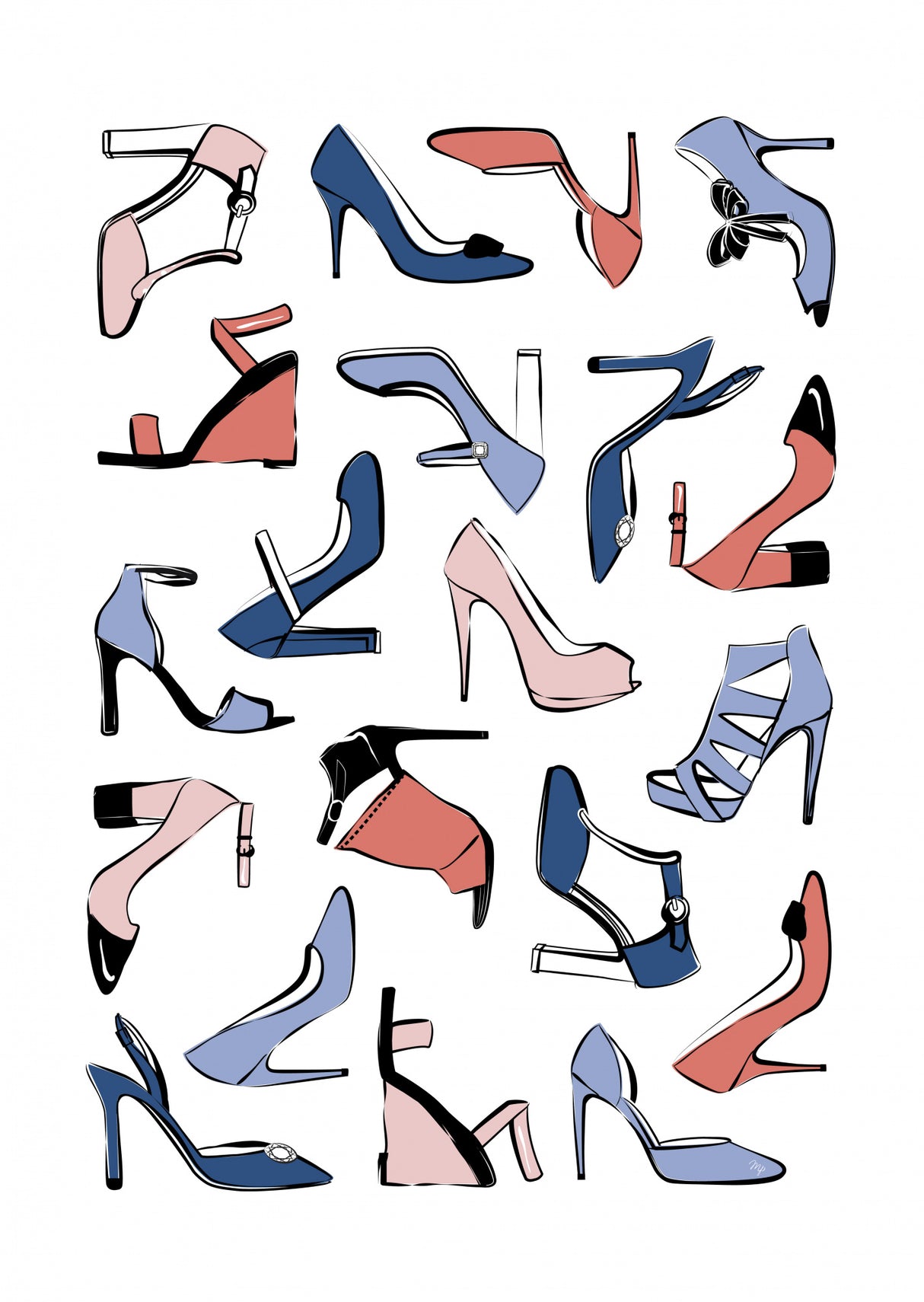 Colourful Heels Poster och Canvastavla