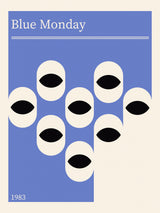 Blue Monday Abstract Retro Poster och Canvastavla