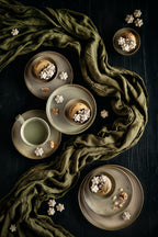 Matcha muffins with meringues Poster och Canvastavla