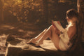 READING IN THE FOREST Poster och Canvastavla