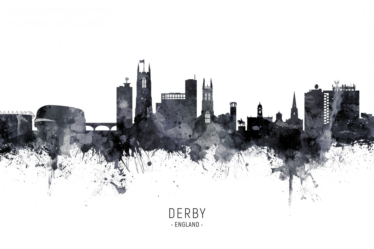 Derby England Skyline Poster och Canvastavla