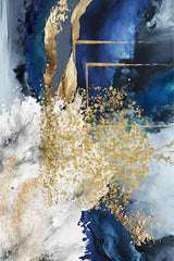Navy Marble Poster och Canvastavla