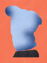 Stone Sculpture In Soft Blue Poster och Canvastavla