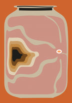 Ukiyo Vase Peach Poster och Canvastavla