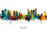 Oakland California Skyline Poster och Canvastavla