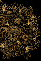Nanette bouquet in gold and black Poster och Canvastavla