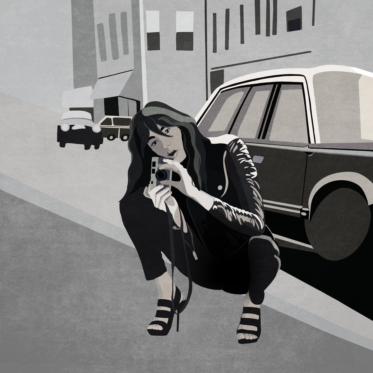 French Photographer Girl Poster och Canvastavla