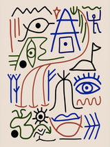 Line Art Bizarre Ancient Symbol Poster och Canvastavla