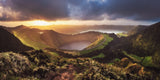 Azores - Sete Cidades Sunset Panorama Poster och Canvastavla