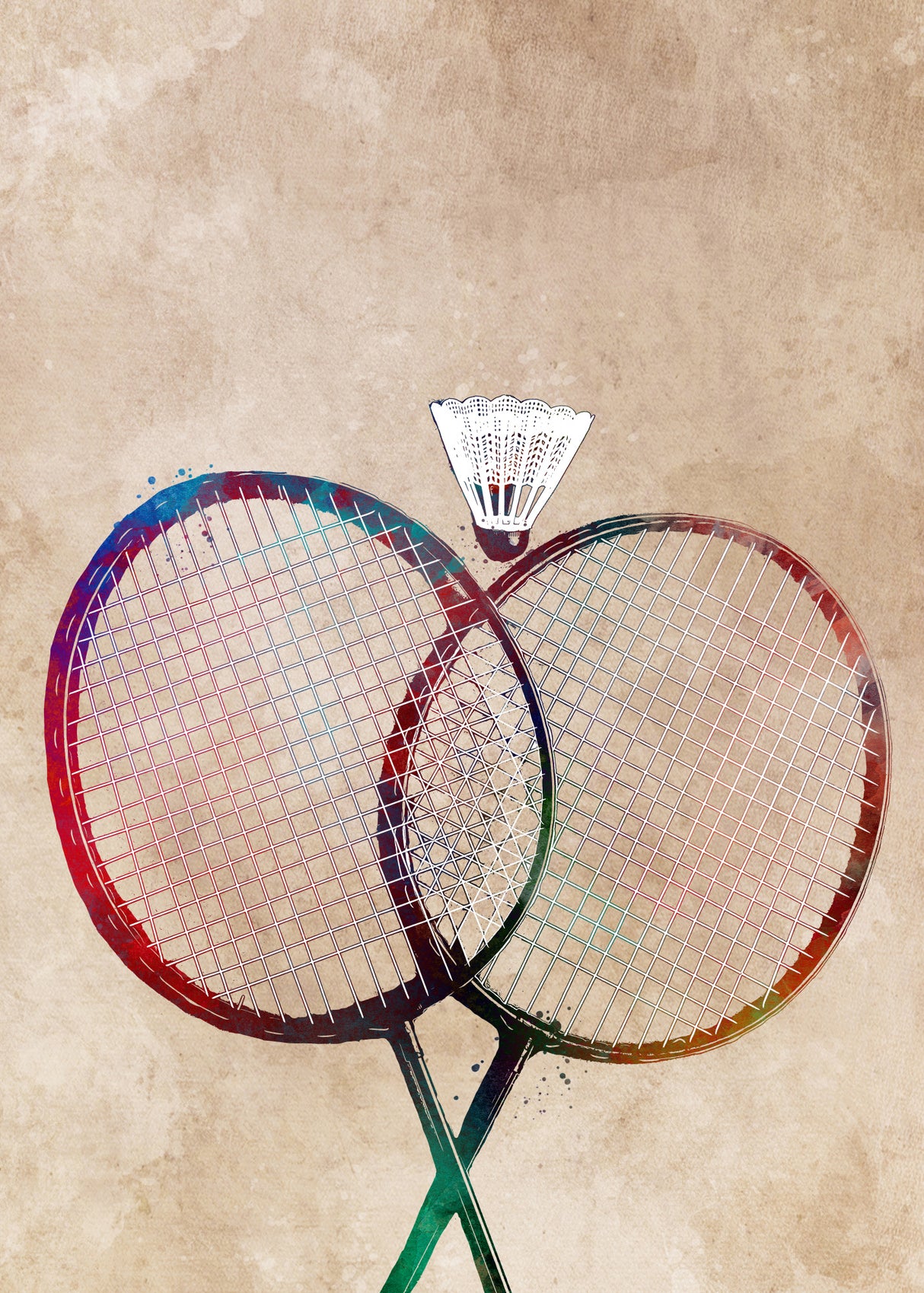 Badminton Sport Art 2 Poster och Canvastavla