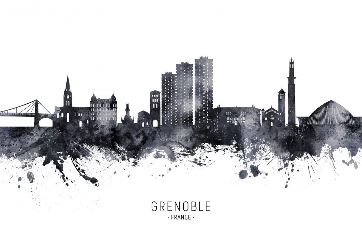 Grenoble France Skyline Poster och Canvastavla