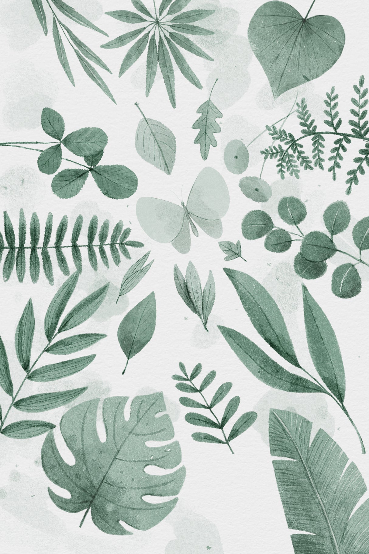 Greenery Leaves 1 Poster och Canvastavla