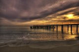 old pier and beautiful sunset Poster och Canvastavla