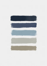 Blue & Taupe Stripes Poster och Canvastavla
