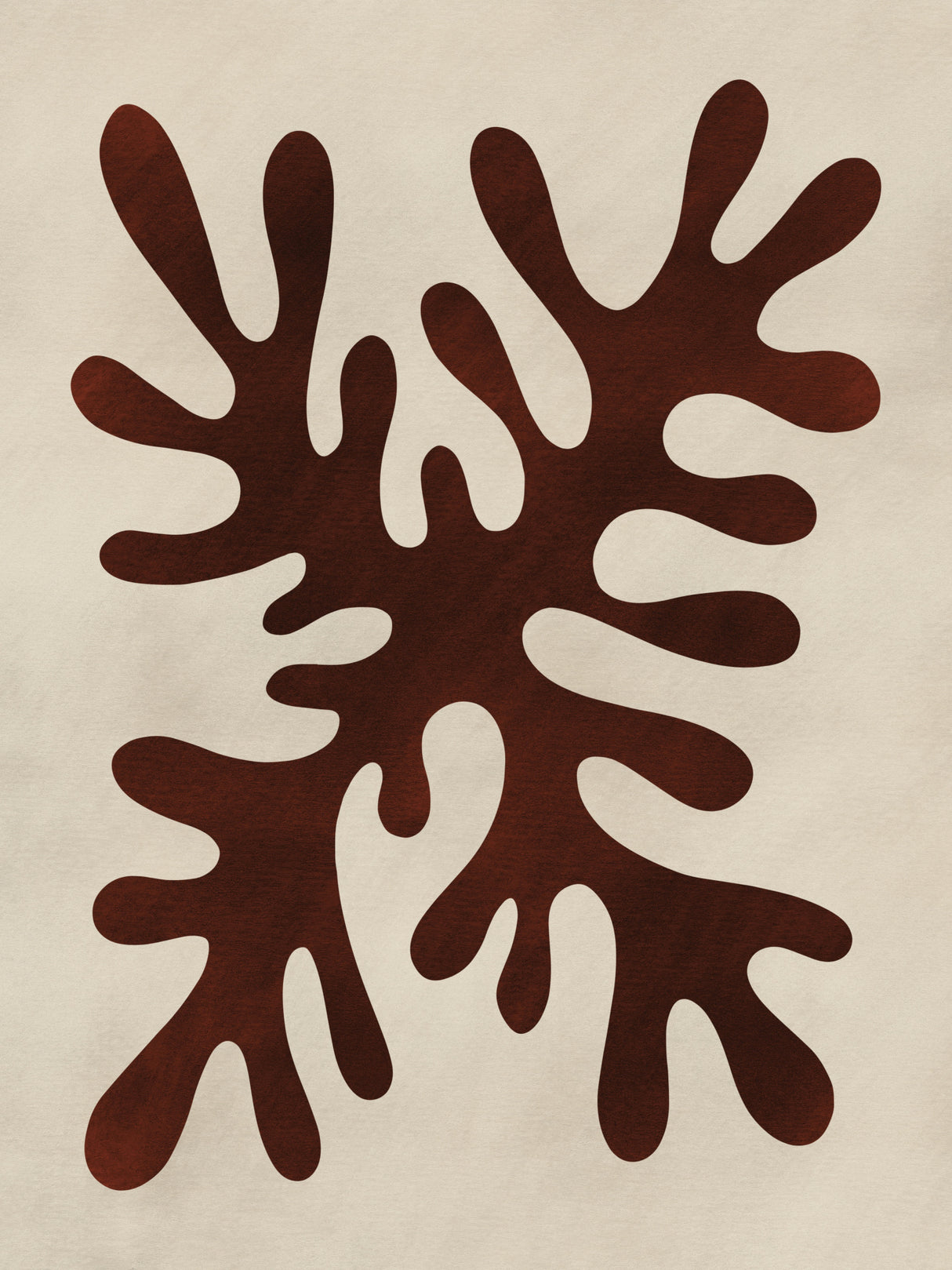 Minimal Black Coral Study Poster och Canvastavla