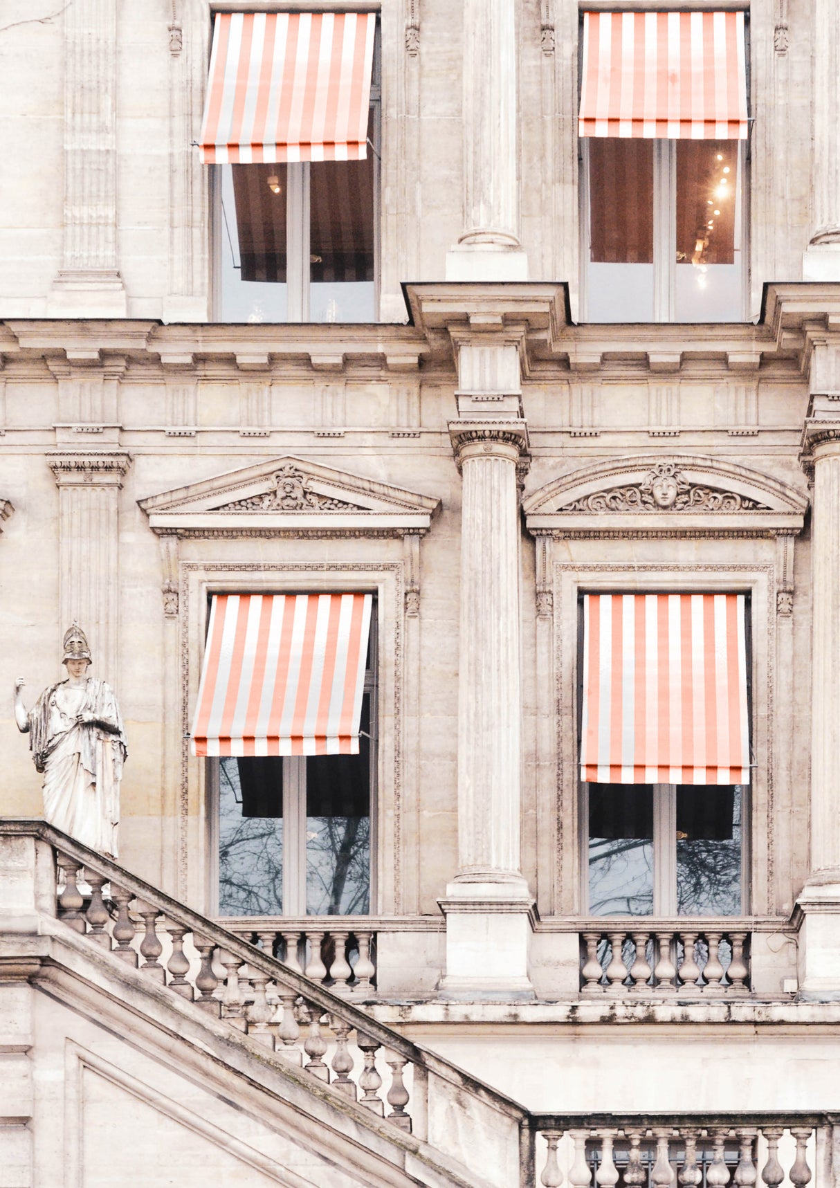 Striped Paris Awning Poster och Canvastavla