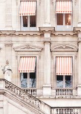 Striped Paris Awning Poster och Canvastavla