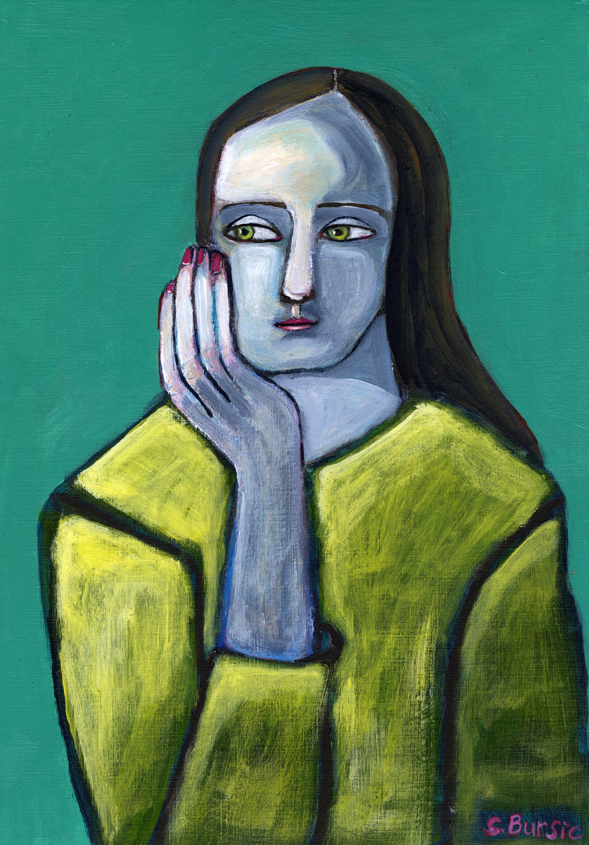 Woman with Big Hands Poster och Canvastavla