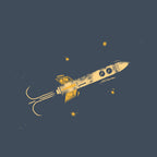 Rocket & Stars Poster och Canvastavla