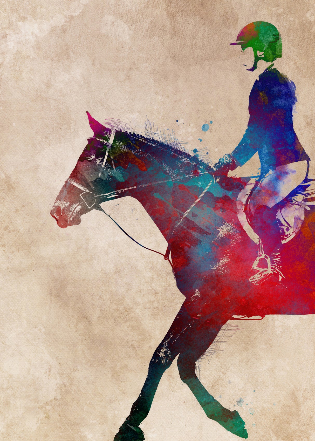 Horse Riding Sport Art (10) Poster och Canvastavla