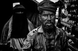 Rickshaw puller and his client. Poster och Canvastavla