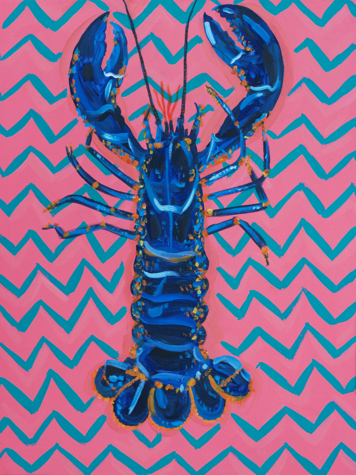 Lobster On Zigzag Poster och Canvastavla